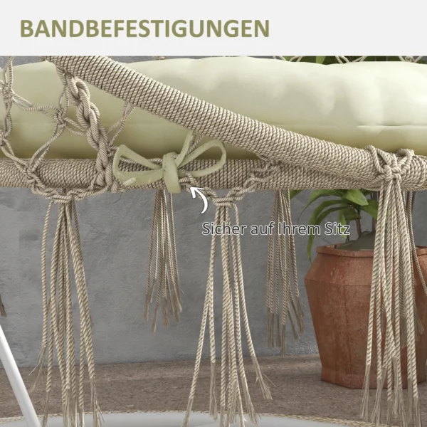 Tuinstoelkussen zitkussen voor maanstoel met 10 cm vulling, comfortabel stoelkussen van polyester in beige voor tuinmeubilair 6