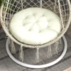 Tuinstoelkussen zitkussen voor maanstoel met 10 cm vulling, comfortabel stoelkussen van polyester in beige voor tuinmeubilair 8