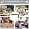Tuintafel 6 personen eettafel 140x90x74cm, onderhoudsvriendelijke aluminiumtafel in natuur en zwart, tuinmeubilair van kunststof 7