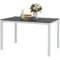 Tuintafel aluminium 120x70 cm weerbestendig balkontafel met houtlook, antislip buffettafel kampeertafel voor 4 6 personen terrastafel buiteneettafel voor tuin, balkon zwart 1