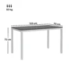 Tuintafel aluminium 120x70 cm weerbestendig balkontafel met houtlook, antislip buffettafel kampeertafel voor 4 6 personen terrastafel buiteneettafel voor tuin, balkon zwart 4