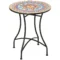 Tuintafel mozaïektafel rond bistrotafel bijzettafel met mozaïekplaat keramiek metaal rood+blauw+wit Ø60 cm 1