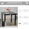 Tuintafel voor 4 personen compacte eettafel van onderhoudsvriendelijk aluminium kunststof zwart 80x80x74cm voor tuinmeubilair 6
