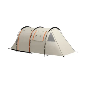 Tunnel tent camping tent 5 personen familietent 2 kamers zijvensters draagtas 3000mm tuin khaki 1