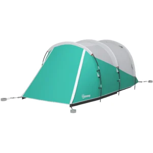 Tunnel tent campingtent voor 5 personen familietent met 2 kamers en draagtas 3000mm waterkolom in groen voor tuin 1