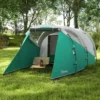 Tunnel tent campingtent voor 5 personen familietent met 2 kamers en draagtas 3000mm waterkolom in groen voor tuin 2