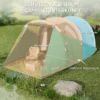 Tunnel tent campingtent voor 5 personen familietent met 2 kamers en draagtas 3000mm waterkolom in groen voor tuin 5