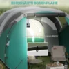 Tunnel tent campingtent voor 5 personen familietent met 2 kamers en draagtas 3000mm waterkolom in groen voor tuin 7