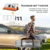 Tunnel tent, campingtent voor 6 personen, met 2 kamers, lichthaak, groepstent met draagtas, 3000mm waterafstotend familietent, voor tuin, campingplaats, crèmewit 8