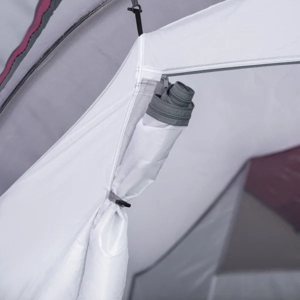 Tunnel tent voor 2 3 personen, 190t camping tent met haringen, glasvezel & polyester, grijs, 426 x 206 x 154 cm, ideaal voor outdoor avonturen 10