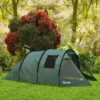 Tunnel tent voor 4 personen camping tent met uv bescherming en ramen, familie tent met draagtas 2000 mm waterkolom voor trekking en outdoor activiteiten 2