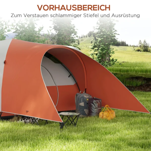 Tunnel tent voor 6 personen, waterafstotende familie tent, camping tent met vensters, incl. draagtas, ideaal voor tuin & terras 5
