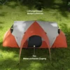 Tunnel tent voor 6 personen, waterafstotende familie tent, camping tent met vensters, incl. draagtas, ideaal voor tuin & terras 7