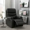 Tv fauteuil met ligfunctie, 145° kantelbaar, met voetensteun, tot 125 kg belastbaar, schuimstof, kunstleer, b78 x l90 x h105 cm, zwart 2