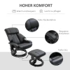Tv fauteuil met ligfunctie, diepe bekleding, hoge rugleuning en armleuningen, 360° draaibaar, kunstleer, 76l x 80b x 102h cm, zwart 7