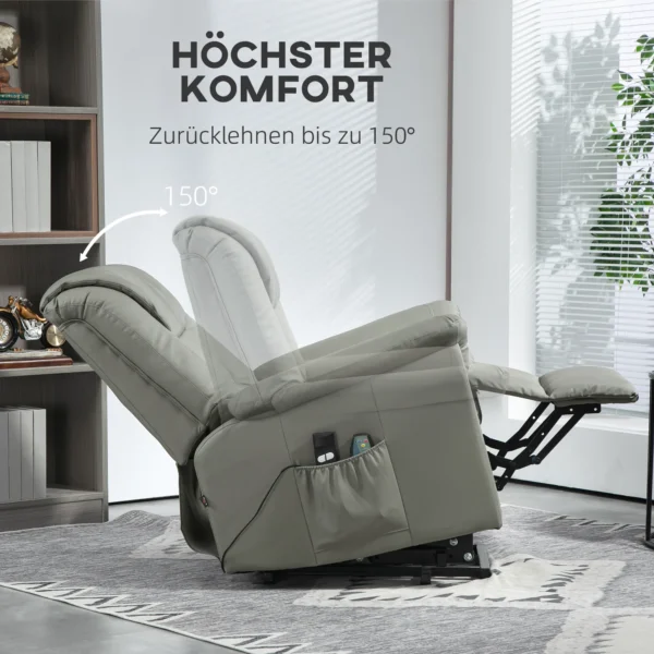 Tv fauteuil met opsta hulp, elektrische relaxfauteuil met ligfunctie, verwarmings en massagefunctie, tv fauteuil met veersysteem 7