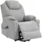 Tv stoel met elektrische opsta hulp, relaxfunctie, ligfunctie, verwarmingsfunctie, 1 motor, massagefunctie, pocketvering, lichtgrijs 1