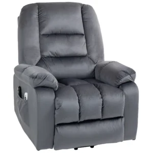 Tv stoel met elektrische opsta hulp, relaxstoel met ligfunctie, verwarmingsfunctie, massagestoel, pocketvering, zijvak, voetensteun 1