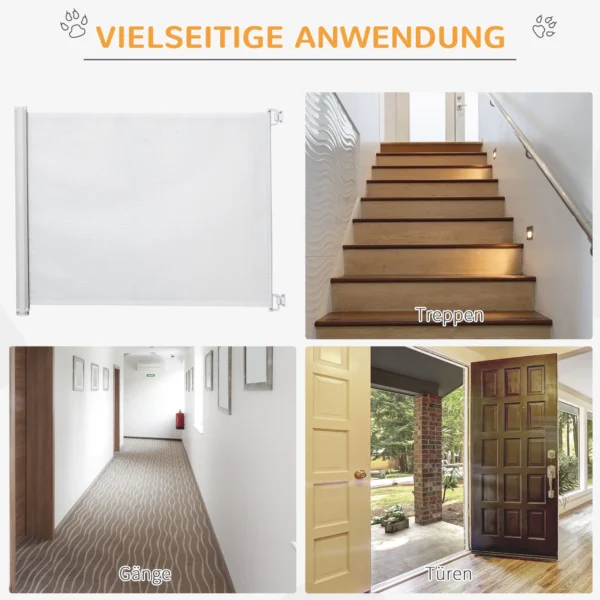 Uitschuifbaar trapbeschermingshek deurbeveiligingshek veiligheidsscheidingswand pvc wit 115x82,5 cm voor kinderen & huisdieren 5