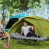 Veldbed opvouwbaar campingbed met matras kussen zijtas 190 x 65 x 37 cm campingligstoel voor volwassenen gastenbed tot 150 kg opklapbed voor buiten, tuin camping reizen lichtgrijs 2