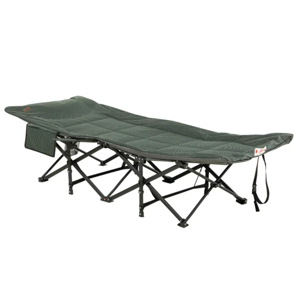 Veldbed opvouwbare campingligstoel met tas en bekerhouder, voor zwembad en balkon, tot 120 kg, grijs 68 x 186 x 48 cm 1