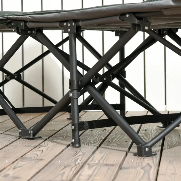 Veldbed opvouwbare campingligstoel met tas en bekerhouder, voor zwembad en balkon, tot 120 kg, grijs 68 x 186 x 48 cm 10