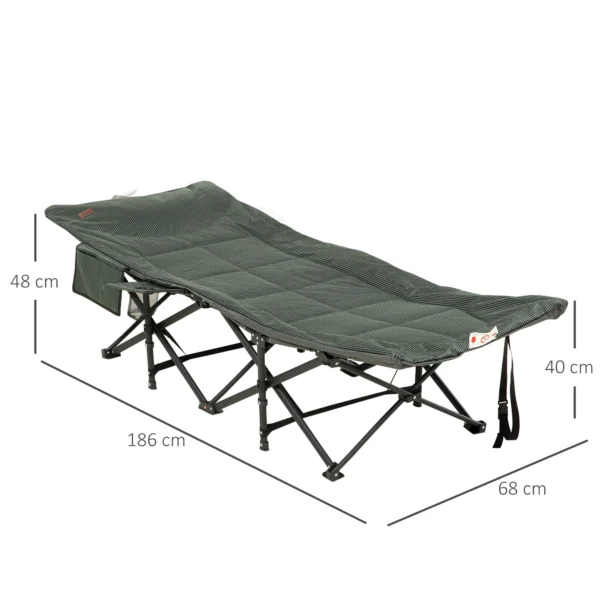 Veldbed opvouwbare campingligstoel met tas en bekerhouder, voor zwembad en balkon, tot 120 kg, grijs 68 x 186 x 48 cm 4