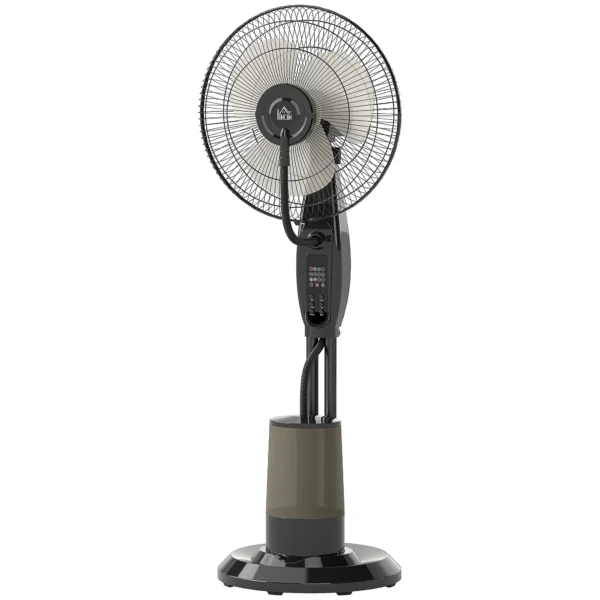 Ventilator met waterkoeling, staande ventilator met sproeinevel, afstandsbediening, timerfunctie, 3,2l watertank, 3 modi, 75 w, oscillerende waterventilator met wielen, 120 cm 1