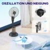 Ventilator met waterkoeling, staande ventilator met sproeinevel, afstandsbediening, timerfunctie, 3,2l watertank, 3 modi, 75 w, oscillerende waterventilator met wielen, 120 cm 7