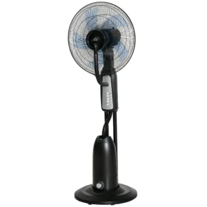 Ventilator met waterkoeling, staande ventilator met verstelbare sproeinevel, 3 snelheden, 3 l watertank, 75° oscillerend, 90 w waterkoelventilator met wielen, 125 cm 1