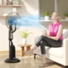 Ventilator met waterkoeling, staande ventilator met verstelbare sproeinevel, 3 snelheden, 3 l watertank, 75° oscillerend, 90 w waterkoelventilator met wielen, 125 cm 2