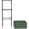 Verhoogd bed met klimhulp, bloembak & groentebed, plantenbak van gegalvaniseerd staal, ideaal voor tuin & balkon, groen 1