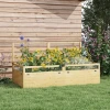 Verhoogd bed met klimhulp, kruidenbed, houten plantenbak, bloembak voor tuin, balkon, natuurhout, 183 x 98,5 x 95 cm 2