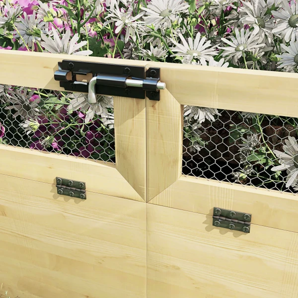 Verhoogd bed met klimhulp, kruidenbed, houten plantenbak, bloembak voor tuin, balkon, natuurhout, 183 x 98,5 x 95 cm 8