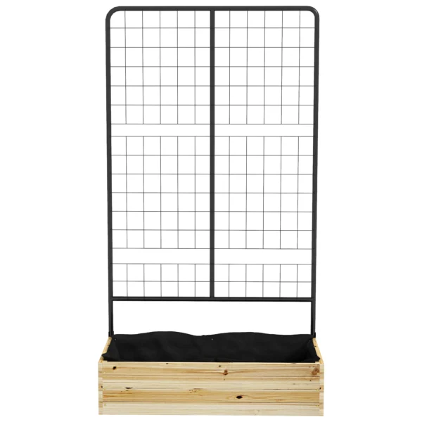 Verhoogd bed met klimhulp, plantenbak van natuurhout, kruidenbed & bloembak voor tuin & balkon, 80 x 38 x 145 cm 10