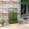 Verhoogd bed met klimhulp, plantenbak van natuurhout, kruidenbed & bloembak voor tuin & balkon, 80 x 38 x 145 cm 2