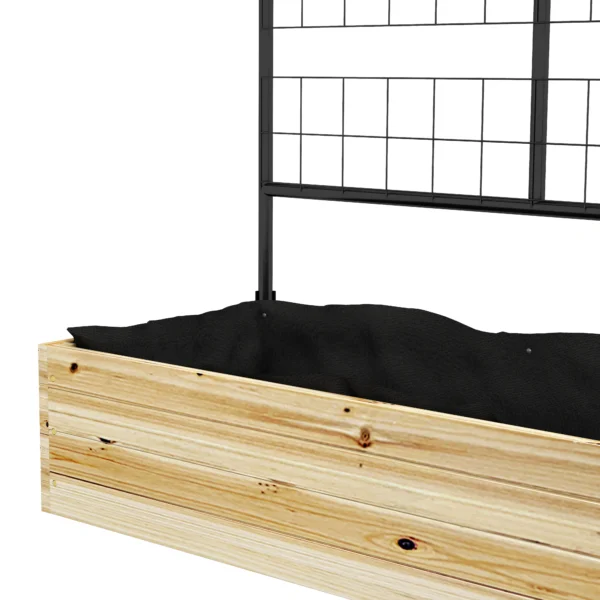 Verhoogd bed met klimhulp, plantenbak van natuurhout, kruidenbed & bloembak voor tuin & balkon, 80 x 38 x 145 cm 9
