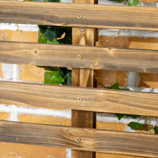 Verhoogd bed met klimrek en wielen, bloembak voor klimplanten, plantenbak van verkoold hout, 65 x 31 x 147 cm 10