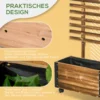 Verhoogd bed met klimrek en wielen, bloembak voor klimplanten, plantenbak van verkoold hout, 65 x 31 x 147 cm 8