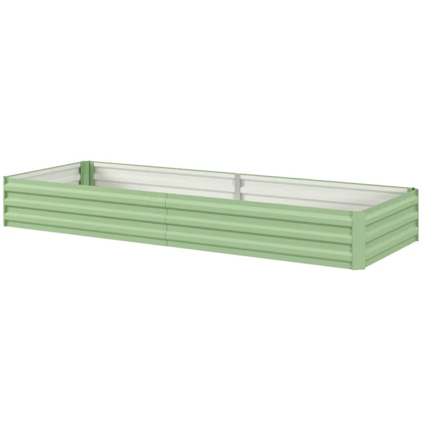 Verhoogd bed van staal, 241 x 90,5 x 30 cm plantenbak, bloembak, bloemenbak, tuinbed, kruidenbed, groentebed voor balkon, terras, groen 1
