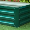Verhoogd bed van staal plantenbak roestvrij groentebed met open bodem voor tuin balkon groen 120x60x30,5cm 10
