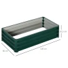 Verhoogd bed van staal plantenbak roestvrij groentebed met open bodem voor tuin balkon groen 120x60x30,5cm 4