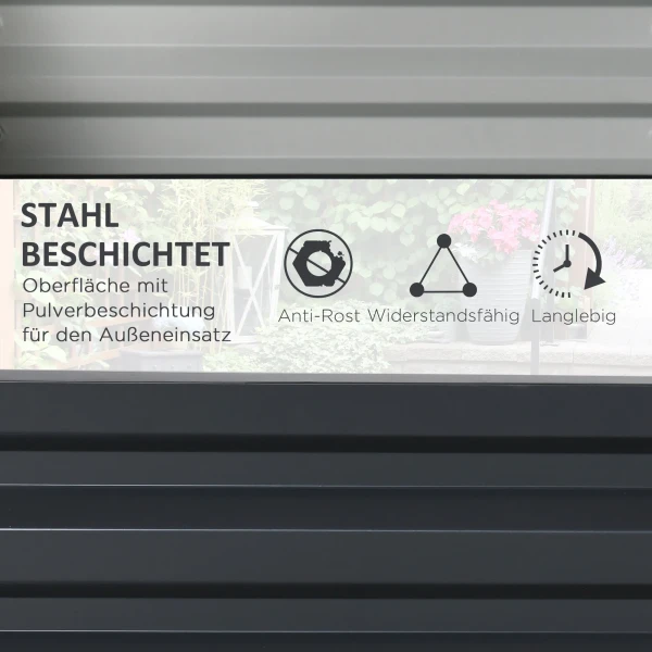 Verhoogd bed van staal, roestvrij plantenbak 120 x 60 x 30,5 cm, open groentebed & kruidenbed voor tuin en balkon, grijs 5