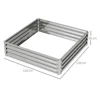 Verhoogd bloembed, bloembak, groentebed, plantenbak, kruidenbed voor tuin, terras, balkon, staal, zilver, 120 x 120 x 30 cm 4