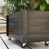 Verhoogd bloembed met wielen bloembak plantenbak kruidenbed van massief hout zwart 89 x 48 x 47 cm voor tuin terras balkon 10