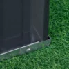 Verhoogd bloembed van staal 118x118x62 cm 3 traps bloementrap weerbestendig met t vorm plantenborden en handschoenen donkergrijs voor tuin en balkon 10