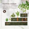 Verhoogd bloembed van staal 118x118x62 cm 3 traps bloementrap weerbestendig met t vorm plantenborden en handschoenen donkergrijs voor tuin en balkon 6