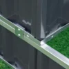 Verhoogd bloembed van staal 118x118x62 cm 3 traps bloementrap weerbestendig met t vorm plantenborden en handschoenen donkergrijs voor tuin en balkon 9