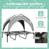 Verhoogd hondenbed met baldakijn, huisdierbed, outdoor hondenligstoel met dak, ademend, voor grote honden lichtgrijs oxford 106 x 76 x 94 cm 6