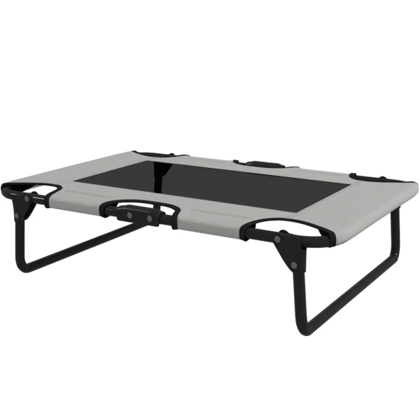 Verhoogd hondenbed opvouwbaar huisdierbed, outdoor hondenligstoel met netontwerp, ademend, voor kleine en middelgrote honden lichtgrijs oxford 75 x 51 x 18 cm 1